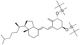 1H-Indene, 4-[(2E)-2-[(3S,5R)-3,5-bis[[(1,1-dimethylethyl)dimethylsilyl]oxy]-2-methylenecyclohexylidene]ethylidene]-1-[(1R)-1,5-dimethylhexyl]octahydro-7a-methyl-, (1R,3aS,4E,7aR)- Structure,112670-85-6Structure