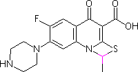 6-氟-7-哌嗪-1-甲基-4-氧代-[1,3]硫氮雜環(huán)[3,2-a]喹啉-3-羧酸結(jié)構(gòu)式_112984-60-8結(jié)構(gòu)式