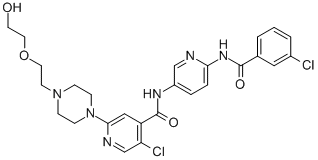 5-Chloro-N-(6-(3-chlorobenzamido)pyridin-3-yl)-2-(4-(2-(2-hydroxyethoxy)ethyl)piperazin-1-yl)isonicotinamide Structure,1131604-96-0Structure