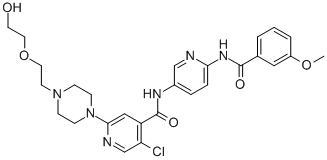 5-Chloro-2-(4-(2-(2-hydroxyethoxy)ethyl)piperazin-1-yl)-N-(6-(3-methoxybenzamido)pyridin-3-yl)isonicotinamide Structure,1131604-97-1Structure