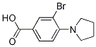 3-Bromo-4-(1-pyrrolidinyl)benzoic acid Structure,1131615-12-7Structure