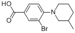 3-Bromo-4-(3-methylpiperidin-1-yl)benzoic acid Structure,1131622-53-1Structure