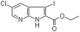 1H-pyrrolo[2,3-b]pyridine-2-carboxylic acid, 5-chloro-3-iodo-, ethyl ester Structure,1132610-98-0Structure