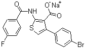 4-(4-溴苯基)- 2-(4-氟苯酰胺)噻吩-3-羧酸鈉結(jié)構(gòu)式_1133104-47-8結(jié)構(gòu)式