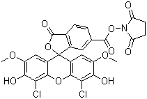 6-羧基-4,5-二氯-2,7-二甲氧基熒光素琥珀酰亞胺酯結(jié)構(gòu)式_113394-23-3結(jié)構(gòu)式