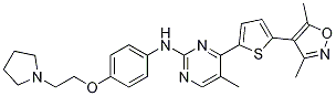 4-(5-(3,5-二甲基異噁唑-4-基)噻吩-2-基)-5-甲基-n-(4-(2-(吡咯烷-1-基)乙氧基)苯基)嘧啶-2-胺結(jié)構(gòu)式_1138472-98-6結(jié)構(gòu)式