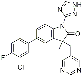 5-(3-Chloro-4-fluorophenyl)-3-methyl-3-(pyrimidin-5-ylmethyl)-1-(1h-1,2,4-triazol-3-yl)indolin-2-one Structure,1141080-15-0Structure