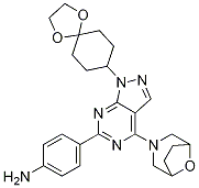 4-(4-(8-噁-3-氮雜雙環(huán)[3.2.1]辛烷-3-基)-1-(1,4-二噁螺[4.5]癸烷-8-基)-1H-吡唑并[3,4-d]嘧啶-6-基)苯胺結構式_1144068-84-7結構式