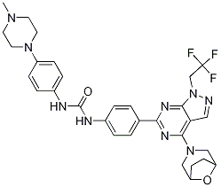 n-[4-(4-甲基-1-哌嗪)苯基]-n-[4-[4-(8-噁-3-氮雜雙環(huán)[3.2.1]oct-3-基)-1-(2,2,2-三氟乙基)-1H-吡唑并[3,4-d]嘧啶-6-基]苯基]-脲結(jié)構(gòu)式_1144072-40-1結(jié)構(gòu)式