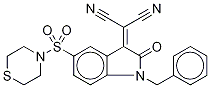 2-[(1-Benzyl-2-oxo-5-(thiomorpholinosulfonyl)indolin-3-ylidene]malononitrile Structure,1144853-53-1Structure