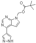 [4-(1H-吡唑-4-基)-7h-吡咯并[2,3-d]嘧啶-7-基]甲基三甲基乙酸鹽結(jié)構(gòu)式_1146629-77-7結(jié)構(gòu)式