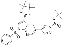 Tert-butyl 4-(1-(phenylsulfonyl)-3-(4,4,5,5-tetramethyl-1,3,2-dioxaborolan-2-yl)-1h-pyrrolo[2,3-b]pyridin-5-yl)-1h-pyrazole-1-carboxylate Structure,1147998-42-2Structure