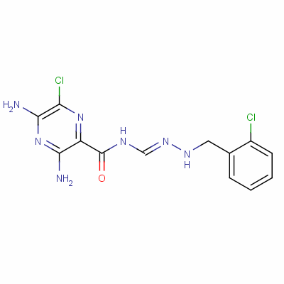 3,5-Diamino-6-chloro-n-[[2-[(2-chlorophenyl)methyl]hydrazinyl]methylidene]pyrazine-2-carboxamide Structure,1163-44-6Structure