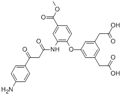 Methyl-3-[2-(4-aminobenzoyl)acetamino]-4-[3,5-dicarboxymethyl)-phenoxy]-benzoate Structure,116919-25-6Structure