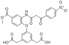 Methyl-3-[2-(4-nitrobenzoyl)acetamino]-4-[3,5-dicarboxymethyl)-phenoxy]-benzoate Structure,116933-03-0Structure