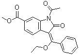 1-Acetyl-3-(1-ethoxy-1-phenylmethylene)-6-methoxycarbonyl-2-indolinone Structure,1175365-43-1Structure