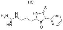 1-[3-(5-Oxo-1-phenyl-2-thioxo-4-imidazolidinyl)propyl]guanidine hydrochloride (1:1) Structure,117756-28-2Structure