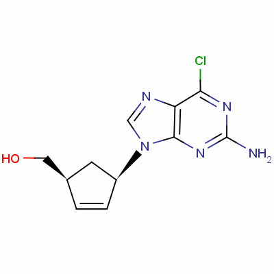 (-)-(1S,4r)-4-(2-氨基-6-氯-9h-嘌呤-9-基)-2-環(huán)戊烯基甲醇結(jié)構(gòu)式_118237-87-9結(jié)構(gòu)式