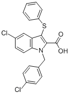 5-Chloro-1-[(4-chlorophenyl)methyl]-3-(phenylthio)-1h-indole-2-carboxylic acid Structure,118414-59-8Structure