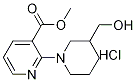 3-Hydroxymethyl-3,4,5,6-tetrahydro-2h-[1,2]bipyridinyl-3-carboxylic acid methyl ester hydrochloride Structure,1185312-53-1Structure