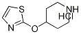 4-(Thiazol-2-yloxy)-piperidine hydrochloride Structure,1185314-68-4Structure