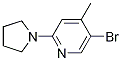 5-Bromo-4-methyl-2-(pyrrolidin-1-yl)pyridine Structure,1187385-95-0Structure