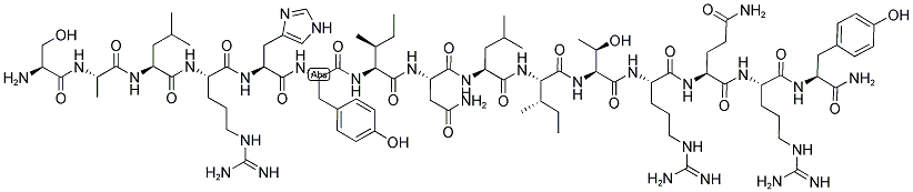 L-絲氨酰-L-丙氨酰-L-亮氨酰-L-精氨酰-L-組氨酰-L-酪氨酰-L-異亮氨酰-L-天冬氨酰胺酰-L-亮氨酰-L-異亮氨酰-L-蘇氨酰-L-精氨酰-L-谷氨酰胺酰-L-精氨酰-L-酪氨酰胺結(jié)構(gòu)式_119019-65-7結(jié)構(gòu)式