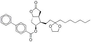 (3aR,4R,5R,6aS)-4-[3-(乙烯縮酮)癸烷基]六氫-5-羥基-2H-環(huán)戊[b]呋喃-2-酮5-(4-苯基苯甲酸酯)結(jié)構(gòu)式_120396-31-8結(jié)構(gòu)式