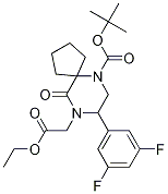 8-(3,5-二氟苯基)-9-(2-乙氧基-2-氧代乙基)-10-氧代-6,9-二氮雜螺[4.5]癸烷-6-羧酸叔丁酯結(jié)構(gòu)式_1206821-43-3結(jié)構(gòu)式