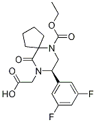 (R)-2-(8-(3,5-二氟苯基)-6-(乙氧基羰基)-10-氧代-6,9-二氮雜螺[4.5]癸烷-9-基)乙酸結(jié)構(gòu)式_1206821-44-4結(jié)構(gòu)式