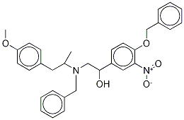 Rac-n-benzyl-n-[2-hydroxyl-2-(4-benzyloxy-3-nitrophenyl)-ethyl]-3-(4-methoxyphenyl)-2-propylamine-d6 Structure,1216475-21-6Structure