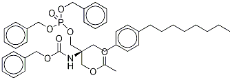 (S)-2-(benzyloxycarbonyl)amine-2-(acetoxy)methyl-1-(dibenzyl)phosphoryloxy-4-(4-octylphenyl)butane Structure,1217779-54-8Structure