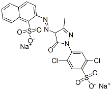 2-[2-[1-(2,5-二氯-4-磺基苯基)-4,5-二氫-3-甲基-5-氧代-1H-吡唑-4-基]偶氮]-1-萘磺酸鈉鹽(1:2)結構式_12220-64-3結構式