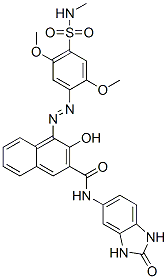 2-Naphthalenecarboxamide, n-(2,3-dihydro-2-oxo-1h-benzimidazol- 5-yl)-4-[[2,5-dimethoxy-4-[(methylamino )sulfonyl]phenyl]azo]-3-hydroxy- Structure,12225-08-0Structure