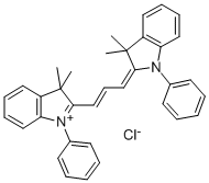 2-[(E)-5-(3,3-二甲基-1-苯基-1,3-二氫-2H-吲哚-2-亞基)-1-丙烯基]-3,3-二甲基-1-苯基-3H-吲哚氯化物結(jié)構(gòu)式_122295-58-3結(jié)構(gòu)式