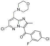 (4-Chloro-2-fluorophenyl)(6-chloro-2-methyl-8-(morpholinomethyl)imidazo[1,2- b]pyridazin-3-yl)methanone Structure,1229236-83-2Structure