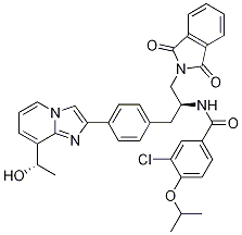 3-氯-n-((s)-1-(1,3-二氧代異吲哚啉-2-基)-3-(4-(8-((s)-1-羥基乙基)咪唑并[1,2-a]吡啶-2-基)苯基)丙烷-2-基)-4-異丙氧基苯甲酰胺結(jié)構(gòu)式_1240137-67-0結(jié)構(gòu)式