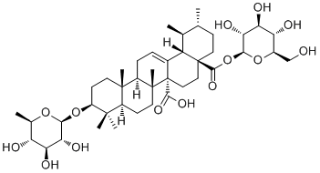 3-鄰(6-脫氧-beta-D-吡喃葡萄糖苷) 28-O-beta-D-吡喃葡萄糖雞納酸酯結(jié)構(gòu)式_124727-10-2結(jié)構(gòu)式