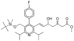 rac-(e)-7-[5-叔丁基二甲基甲硅烷基氧基甲基-2,6-二異丙基-4-(4-氟苯基)-3-吡啶]-5-羥基-3-氧代-6-庚酸甲酯結(jié)構(gòu)式_124863-85-0結(jié)構(gòu)式