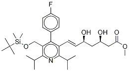 rel-(e)-7-[5-叔丁基二甲基甲硅烷基氧基甲基-2,6-二異丙基-4-(4-氟苯基)-吡啶-3-基]-3,5-二羥基-6-庚酸甲酯結(jié)構(gòu)式_124863-86-1結(jié)構(gòu)式