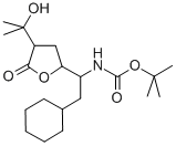 (2-環(huán)己基-1-[4-(1-羥基-1-甲基乙基)-5-氧代四氫呋喃-2-基]-乙基)-氨基甲酸叔丁酯結(jié)構(gòu)式_125016-14-0結(jié)構(gòu)式