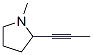 Pyrrolidine, 1-methyl-2-(1-propynyl)- (9ci) Structure,125038-97-3Structure