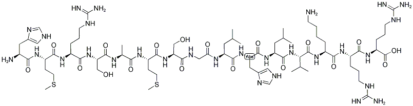 L-組氨酰-L-蛋氨酰-L-精氨酰-L-絲氨酰-L-丙氨酰-L-蛋氨酰-L-絲氨酰甘氨酰-L-亮氨酰-L-組氨酰-L-亮氨酰-L-纈氨酰-L-賴氨酰-L-精氨酰-L-精氨酸結構式_125911-68-4結構式