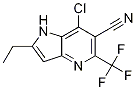 7-Chloro-2-ethyl-5-(trifluoromethyl)-1h-pyrrolo[3,2-b]pyridine-6-carbonitrile Structure,1260897-26-4Structure