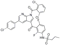 N-[3-[[5-(4-chlorophenyl)-1-(2,6-dichlorobenzoyl)-1h-pyrrolo[2,3-b]pyridin-3-yl]carbonyl]-2,4-difluorophenyl]-1-propanesulfonamide Structure,1262985-23-8Structure