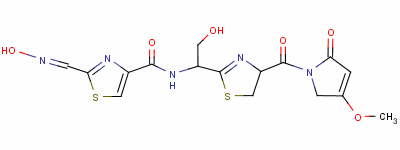 n-[1-[(4s)-4-[(2,5-二氫-4-甲氧基-2-氧代-1H-吡咯-1-基)羰基]-4,5-二氫-2-噻唑]-2-羥基乙基]-2-[(e)-(羥基亞氨基)甲基]-4-噻唑羧酰胺結(jié)構(gòu)式_12656-40-5結(jié)構(gòu)式