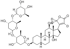 12,14-二羥基-17-[5-氧代(<sup>2</sup>H<sub>3</sub>)-4,5-二氫-2-呋喃基]雄甾烷-3-基2,6-二脫氧吡喃己糖苷-(1->4)-2,6-二脫氧吡喃己糖苷-(1->4)-2,6-二脫氧吡喃己糖苷結(jié)構(gòu)式_127299-95-0結(jié)構(gòu)式