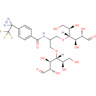 N-[1,3-二[[(2R,3R,4R,5S)-1,2,4,5-四羥基-6-氧代己烷-3-基]氧基]丙-2-基]-4-[3-(三氟甲基)二氮雜環(huán)丙烯-3-基]苯甲酰胺結(jié)構(gòu)式_129461-18-3結(jié)構(gòu)式