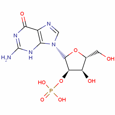 [(3R,4r,5r)-2-(2-amino-6-oxo-3h-purin-9-yl)-4-hydroxy-5-(hydroxymethyl)oxolan-3-yl] dihydrogen phosphate Structure,130-50-7Structure