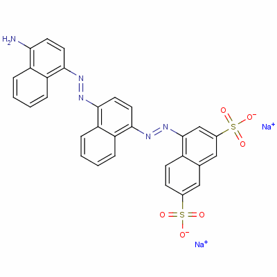 2,7-Naphthalenedisulfonic acid, 4-[[4-[(4-amino-1-naphthalenyl)azo]-1-naphthalenyl]azo]-, disodium salt Structure,13011-56-8Structure